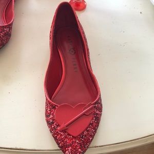 Katy Perry red sequins valentines shoes size8